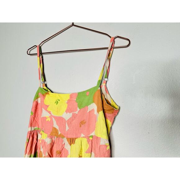 SANCTUARY Pastel Floral Cutout Back Tie Bow Get Away Maxi Vacation Midi Dress S - Picture 6 of 11